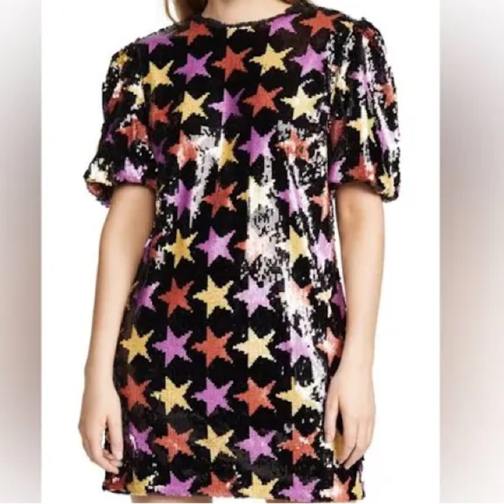 Endless Rose Sequined Puff-Sleeve Dress